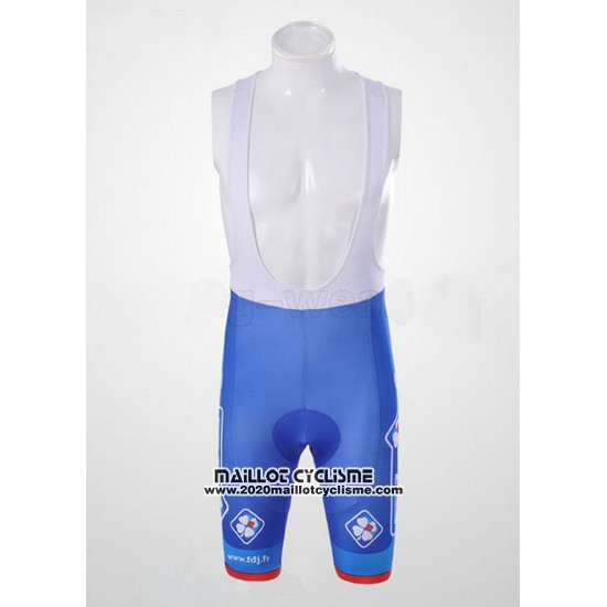 2010 Maillot Ciclismo FDJ Blanc et Azur Manches Courtes et Cuissard